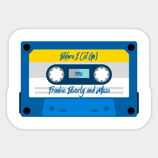 Frankie Beverly And Maze Classic Blue Cassette Sticker by PowelCastStudio